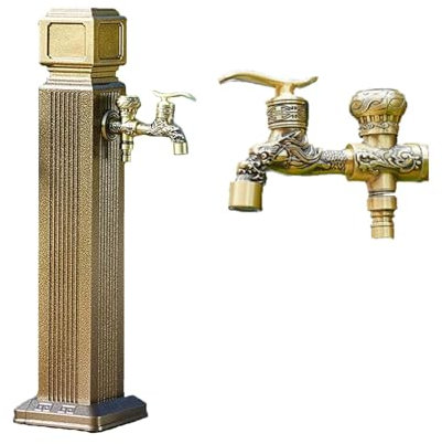 Wassersäule garten mit wasserhahn,wasserzapfsäule garten,zapfstelle garten,wassersäule edelstahl,saeule mit wasserhahn,standbrunnen,wasserhahn frostsicher,schlauchhalter freistehend(C65cm/25.5i