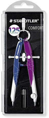 STAEDTLER Mars comfort 556 Präzisions-Geometriezirkel, Rundfederkopf und Mitteltriebspindel, Zirkel Mars comfort 556 Mars Jubiläumsedition, 556 00-MA2