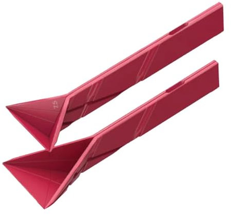 JISADER 2Pcs Flat Measuring Spoons Multifunctional Kitchen Gadget 3 in 1 for Cook Kitchen, Red