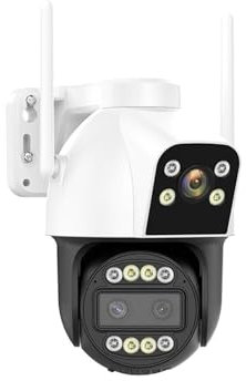 Telecamera di sicurezza esterna, 4G IP Camera Esterna 4K HD 10X Zoom Tre Lenti Doppio Schermo Sim Card Telecamera PTZ Ai Tracking Video Sorveglianza CCTV Cam Telecamera di sicurezza domestica WiFi con