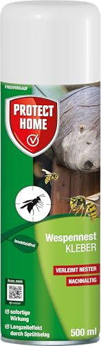 PROTECT HOME Wespennest Kleber zur Bekämpfung frei zugänglicher Wespennester mit sofortigem Wirkungseintritt und nachhaltiger Wirkung ohne schädliche Insektengifte, 500 ml Dose mit Powerdüse
