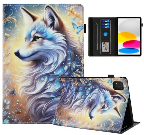 Rostsant Coque pour Xiaomi Pad 7/7 Pro 11,2 Pouces(2024/2025) Impression Graphique Housse en Tablette Cuir PU Protection pour Xiaomi Mi Pad 7/Xiaomi Mi Pad 7 Pro Loup Blanc