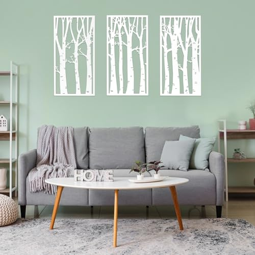 YiYa Holz Baum des Lebens Wanddekoration Baum Wooden Wall Decoration Wooden Wall Decoration Wall Art für Schlafzimmer, Wohnzimmer, Esszimmer oder Kinderzimmer (Weiß)