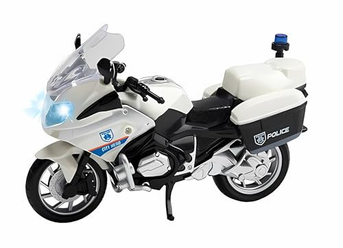 Toi-Toys Polizei Motorrad Police mit Licht und Sound 1:20 Polizeimotorrad Modell Spielzeugmotorrad Spielzeug 92