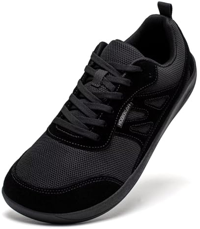 HOBIBEAR Unisex Wide Barefoot Shoes for Men Women Minimalist Athletic Trail Running Outdoor Walking Shoe(Black,UK 13