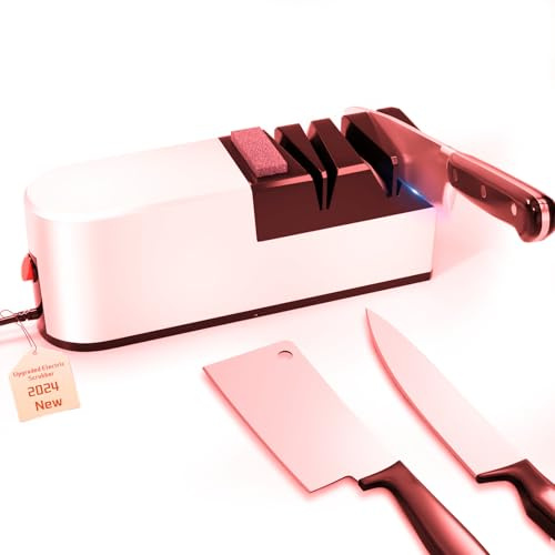 Electric Knife Sharpener, 5 in 1 Knife Sharpening System with Straight Blade, Professional Diamond Knife Sharpener for Rough Sharpening, Repair and Sharpening of Knives (WI3)
