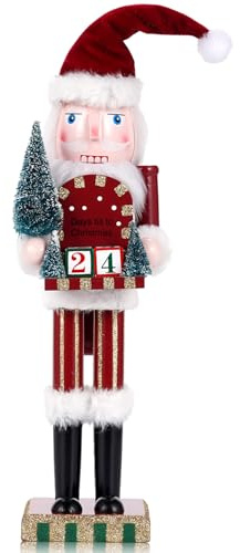VorFor Cascanueces Navidad Puppe,38cm Soldados Cascanueces,Muñeco(Árbol De Navidad),Decoración De Navidad En El Interior,Excelente Familiares Y Amigos