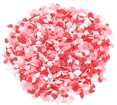 sourcing map Fake Water Droplet, 6 Set Pentagram Polymer Clay Slices for Nail Art DIY Crafts Phone Case Shaker Card Filler, White/Pink