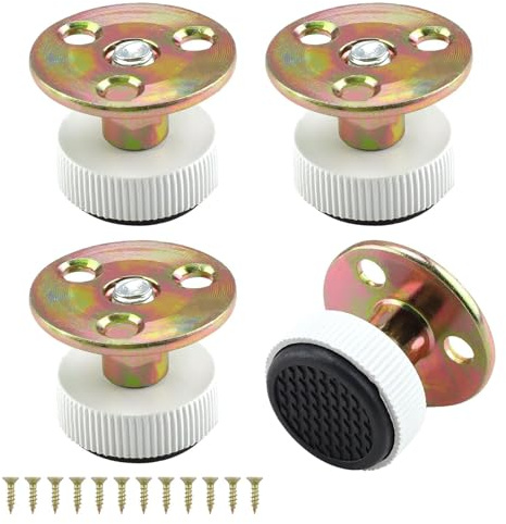 Set of 4 Adjustable Furniture Feet (White), Height Adjustable Leveling | Legs 29-42 mm, Screw Fixing Furniture Risers for Cupboard, Table, Chair, Bed Frame & Sofa – Heavy Duty, Scratch-Proof Pad