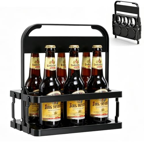 Yegookay Flaschenträger für 6 Flaschen, Stapelbar Flaschenhalter, 32x23x28cm Flaschenkorb mit Griff, Getränkekorb Kunststoff Halt für Flaschenaufbewahrung Flaschen Aufbewahrung, Küche & Keller