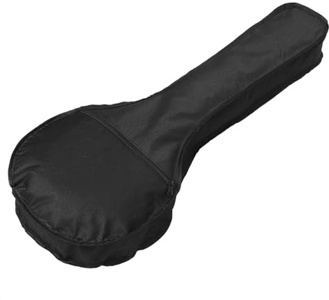 Mandolin Carry Bag Black Oxford Cloth Thick Padded Backpack | Shoulder Straps, Handles and Shockproof Build, Simple Unisex Style for Instrument Transport
