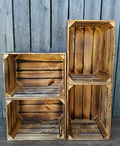 PYXIDAS Rustic Wooden Storage Crates - Handmade Home, Kitchen & Office (4)