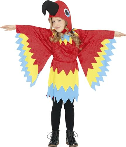 FIESTAS GUIRCA | Disfraz de Loro Infantil - Vestido, Capucha y Alas - Disfraces de Animales para Halloween, Carnaval y Fiestas - Ideal para Niños y Niñas - Multicolor