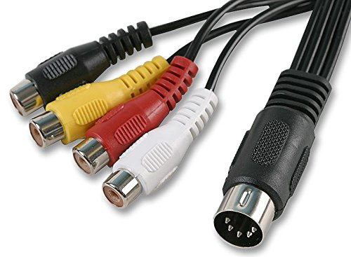 Pro Signal PSG00907 5‑Pin 180° DIN Male to 4× Phono (RCA) Female Lead – 1.2 m, Black