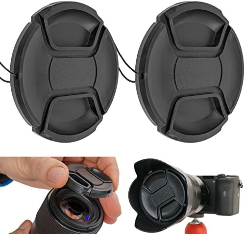 Tapa para Lente de cámara, diámetro Ø 52 mm, 2 ud., Tapa de protección Snap On, Compatible con Nikon, Canon, Sony, Sigma, Tamron, Olympus, Fujifilm, Cobertura Universal para cámara, Tapa Protectora
