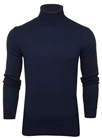 Xact Pull à Col Roulé Homme, 100% Coton Naturel Respirant, Pull Maille Fine Tricot Slim Fit Manches Longues, Pull Chaud Décontracté ou Élégant pour Automne Hiver
