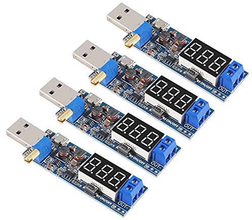 AOICRIE 4 PCS USB Buck Boost Converter 3.5V-12V to 1.2V-24V DC-DC Step Up Step Down Power Supply Module Voltage Regulator 5V to 3.3V 9V 12V 18V 24V