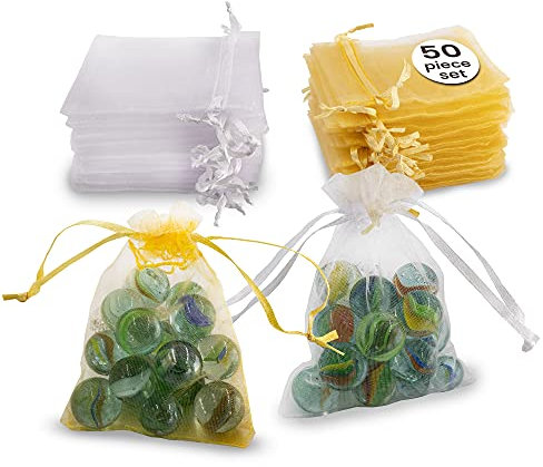 VILSTO Organzasäckchen 7x9 cm, Kleine Säckchen zum Befallen, Organzabeutel Schmuckbeutel Hochzeit Säckchen geschenk Beutel, Lavendelsäckchen Leer, Kleines Dankeschön Beutel, Organza Stoff Säckchen