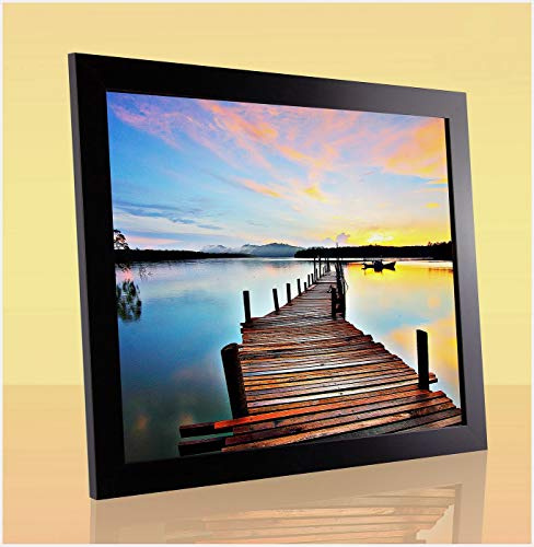 Puzzello Puzzlerahmen Bilderrahmen Posterrahmen 33x98 cm Schwarz Schlicht Matt 98x33 cm mit Antireflex Kunstglas