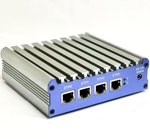 HSIPC New J4125 Quad Core Firewall Micro Appliance, Mini PC, Nano PC, Router PC with 4G RAM 64G SSD, 4 RJ45 2.5GBE Port AES-NI Compatible with Pfsense OPNsense