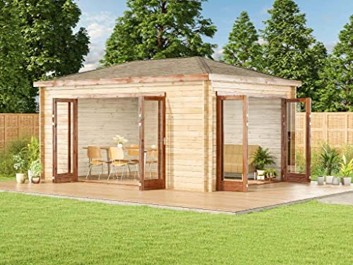 Alpholz Holz- Gartenhaus Sunrise 520x372cm Naturbelassen 40mm Wandstärke