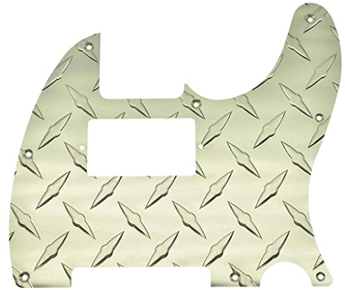 KAISH 8 Löcher Metall Diamant Platte Modern Style Tele Humbucker Pickguard Aluminium TL Humbucker Kratzplatte für amerikanische/mexikanische FD Telecaster Gold