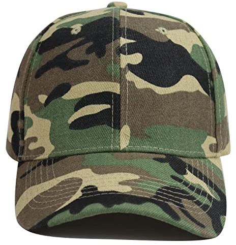 HHNLB Camo Hat for Men Women, Adjustable Camouflage Baseball Cap, Hunting Fishing Outdoor Sport Dad Hats