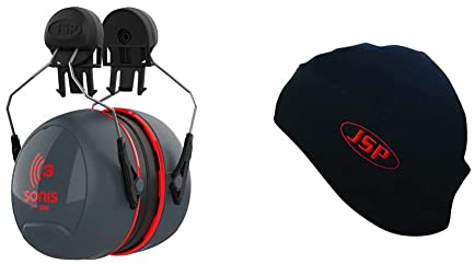 JSP Sonis 3 Helmet Mounted Ear Defenders - SNR 36 - (AEB040-0C1-A00), One size & Surefit Thermal Helmet Liner - Medium/Large (AHV002-301-100)