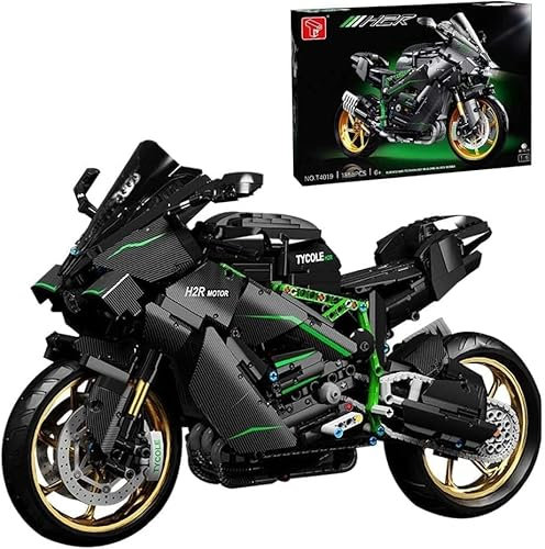 FULHOLPE Technik Motorrad Bausteine, 1858 Teile Motorrad Model Rennen Motorrad Bausatz Konstruktionsspielzeug Kompatibel mit Großen Marken