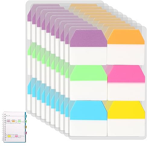 1200 Stück Sticky Index Tabs Farbige Seitenmarkierungen Tabs 28x29 mm Beschreibbare Klebezettel Haftstreifen Bunt Page Marker Tabs für Dokumenten Bücher Tagebuch Dateiverwaltung