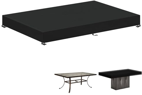 LAMUNI Tischplattenhülle 210x90x15cm Tischplatte Schutzhülle Outdoor Tisch Abdeckung Gartenmöbel Gartentisch Hülle Wasserdicht Gartentisch Abdeckung Winterfest Gartentischdecke Plane, Rechteckig