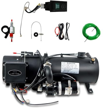 XiangMY 10 kW 12V Hydronic Kühlmittelheizung, Flüssiger Brennstoff Heizung Diesel Warmwasserbereiter für Boot, Wohnwagen, Bus Wohnmobil (12V 10KW All Set)