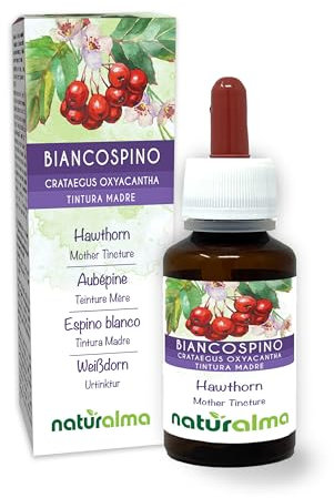Biancospino (Crataegus oxyacantha) foglie e fiori Tintura Madre analcoolica Naturalma - Estratto liquido gocce 60 ml - Integratore alimentare - Vegano
