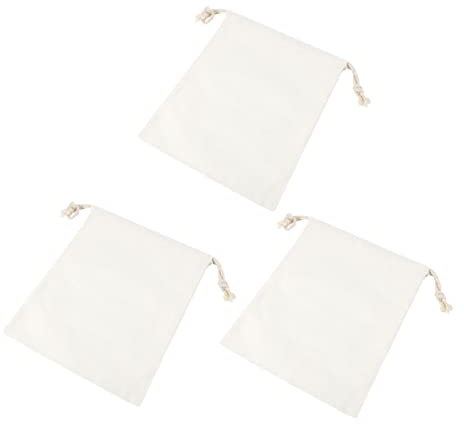 GARVALON 3er Packung Baumwollbeutel Mit Kordelzug Wiederverwendbare Aufbewahrungsbeutel Geschenktaschen Für Kleine Gegenstände