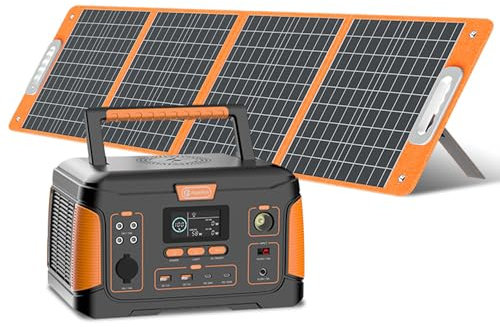 1000W Tragbare Powerstation mit Solarpanel Faltbar 100W/18V Solargenerator 932.4Wh/252000mAh Große Powerbank Mit 60W Typ-C und 15 W kabelloses Schnellladen,Stromgenerator für Outdoor,Notfalle