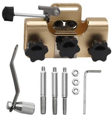 Afilador de motosierra, herramienta afiladora de motosierra,Afilador de sierra de aleación de aluminio con 3 puntas | Herramienta portátil para afilar cadenas con manivela para motosierras y sierras e