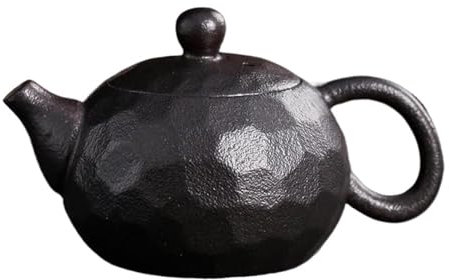 ZYLHGIKBAD Japanisches Samowar- und Tassenset, Gaiwan-Töpfe, handgefertigt, Puer-Teekessel, grobe Keramik-Teekanne, reines Reise-Teeservice und Kaffeekannen (grün) (schwarz, Einheitsgröße)