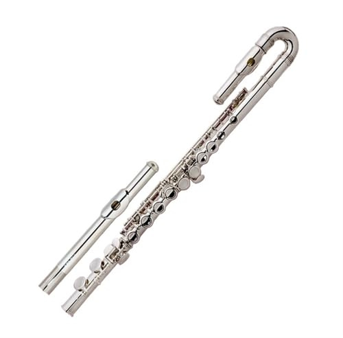 Querflöte Instrument C-Tonart Weißkupfer Versilberte 16-Loch-Flöte Gebogene Tonart Anfänger-Ellenbogenflöte