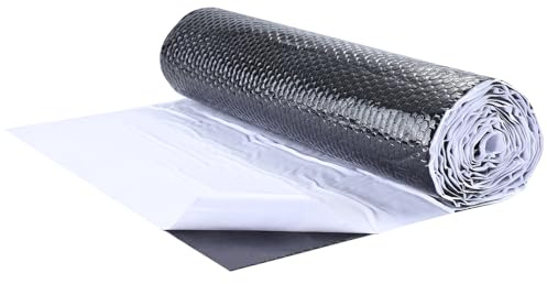 Pamatio Black Alubutyl 50 x 400 cm, 2 m² Dämmmatte selbstklebend Anti Dröhn Matte Auto Dämmung, 2mm Schalldämmung für Kfz (schwarz)