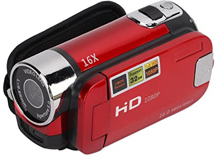 Ejoyous Video Camera Camcorder, Full HD 4K 48MP Digital Camera Recorder 270° Rotation Vlogging Camera Recorder 16X Zoom 2.7 Inch Video Camera (Red)