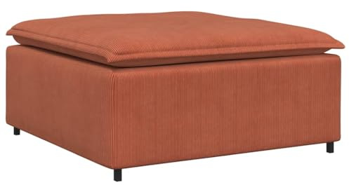 vidaXL Modulares Sofa Fußhocker-Modul Rot Orange 100x100x48 cm