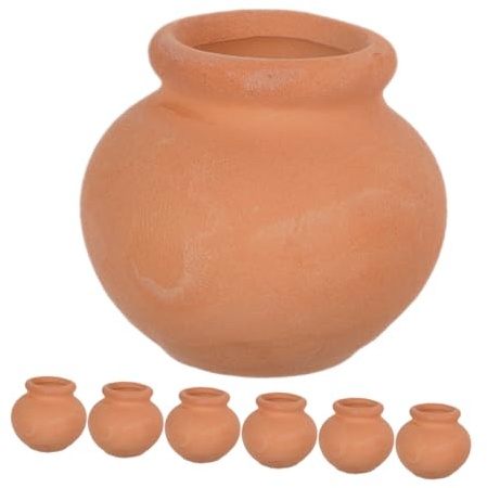 Toyvian 7piezas Macetas De Terracota Mini Macetas para Suculentas Pequeñas Decoración Interior y Exterior para Plantas De Oficina y Hogar