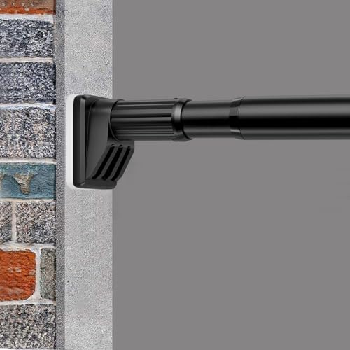 GOLDION Gardinenstange ohne Bohren 210-260cm, Ø32mm Matt Schwarz Multifunktionale Vorhangstange zum Einklemmen - Ausziehbare Teleskopstange, Klemmstange für ihre Garderobe und Dusche