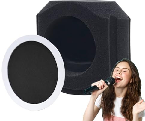 Genérico Antiviento para Micrófono | Filtro Protector contra Viento para Micrófono | Portátil Reductora de Ruido para Producción Musical y Edición de Audio
