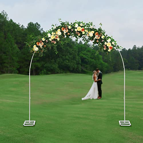 DSYOGX - Arco per palloncini, struttura in ferro, 2,3 x 2,3 m, arco per rose con piedi da 25 x 50 cm, arco bianco per matrimoni, feste di compleanno, feste di Natale