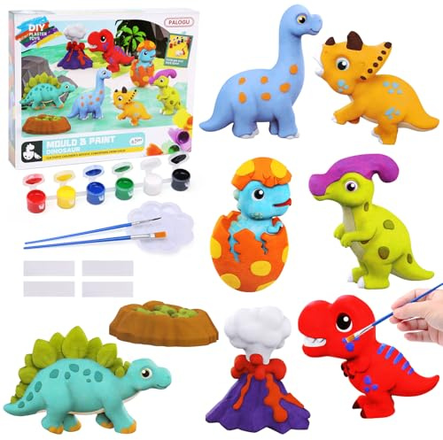 BelleStyle Dinosaurios para Niños Kit de Pintura de Yeso Arte y Manualidades Juguete, Figuras de Escayola Pintar Kit Juego Regalos Creativo Cumpleaños Navidad para Niños 5 6 7 8 9 10 11 12 Años