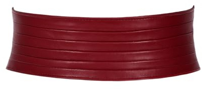 VONMELLI Breiter Gürtel Damen, Elastischer Taillengürtel Damen für Kleider Vintage Mode Dehnbarer Korsettgürtel Cinch Gürtel Passend für Taillenumfang 66-115cm Burgunderrot 34-38