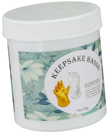 CATIEBYE Kit de Moldeo de Mano para Bebés en Color Dorado Material Pe, Adecuado para DIY y Baby Shower, para Registrar el Crecimiento y Crear Recuerdos Únicos