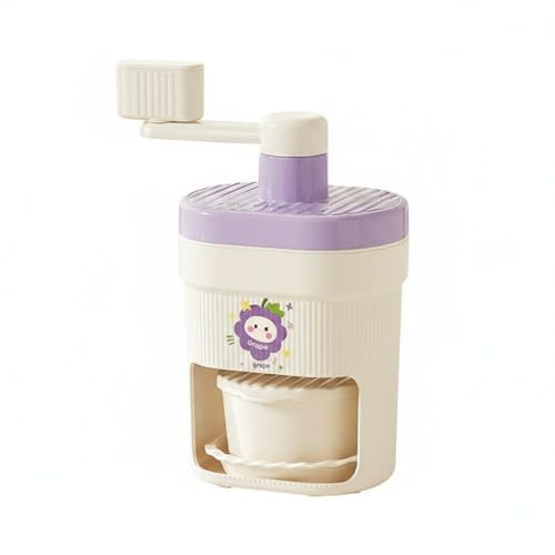 LOVIVER Macchina Manuale per Granita Tritaghiaccio Portatile Funzionamento Senza Elettricità Inox Facile Assemblaggio Adatta a Eventi Chioschi Spuntini Estivi Famiglie, Viola, Viola