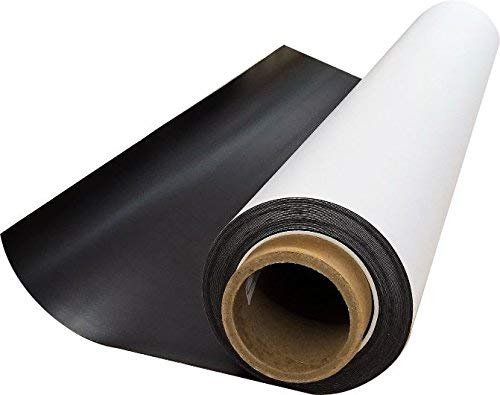 Magstick Magnefolie selbstklebend 100 cm x 1 lfdm weiß - mag116 | magnetisch, weiß beschichtet beschreibbar bedruckbar, Rückseite magnetisch haftend, Stärke 0,85 mm